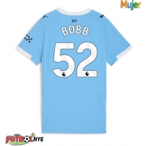 Camiseta Manchester City Oscar Bobb #52 Primera Equipación para mujer 2025-26 manga corta